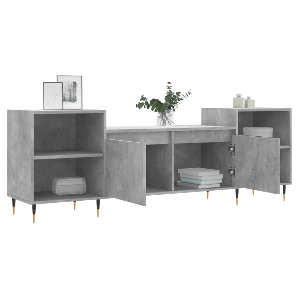 Stijlvol Tv-meubel van bewerkt hout in betongrijs - Afmetingen 160x35x55 cm Tv-meubels | Creëer jouw Trendy Thuis | Gratis bezorgd & Retour | Trendy.nl