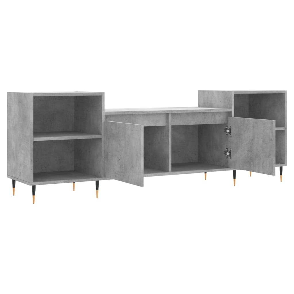 Stijlvol Tv-meubel van bewerkt hout in betongrijs - Afmetingen 160x35x55 cm Tv-meubels | Creëer jouw Trendy Thuis | Gratis bezorgd & Retour | Trendy.nl
