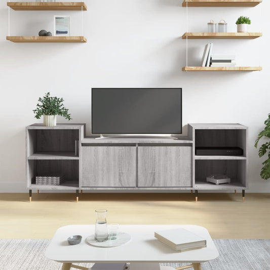 Modern Tv-meubel van bewerkt hout - 160x35x55 cm - Stijlvol grijs sonoma eikenkleurig Tv-meubels | Creëer jouw Trendy Thuis | Gratis bezorgd & Retour | Trendy.nl