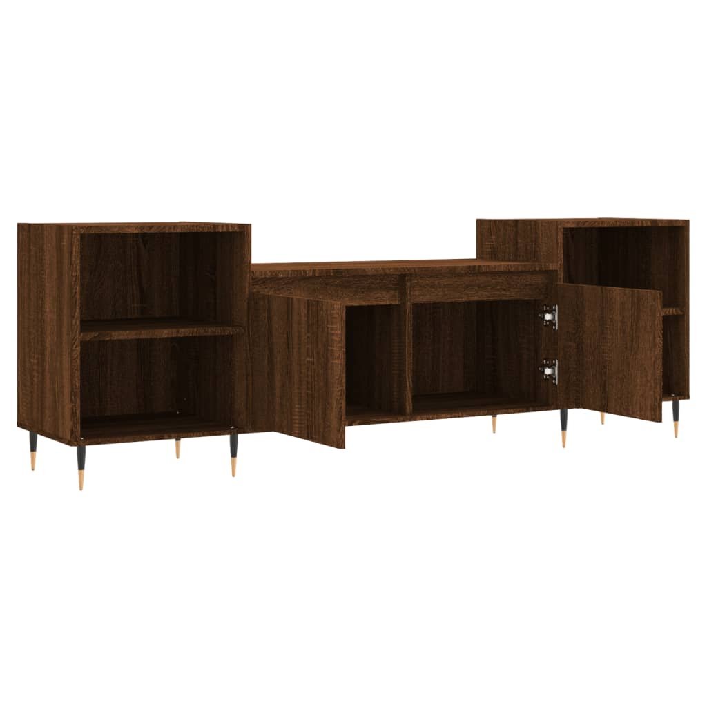 Modern Tv-meubel - 160x35x55 cm - Bewerkt hout - Stijlvol Bruin Eikenkleur Tv-meubels | Creëer jouw Trendy Thuis | Gratis bezorgd & Retour | Trendy.nl