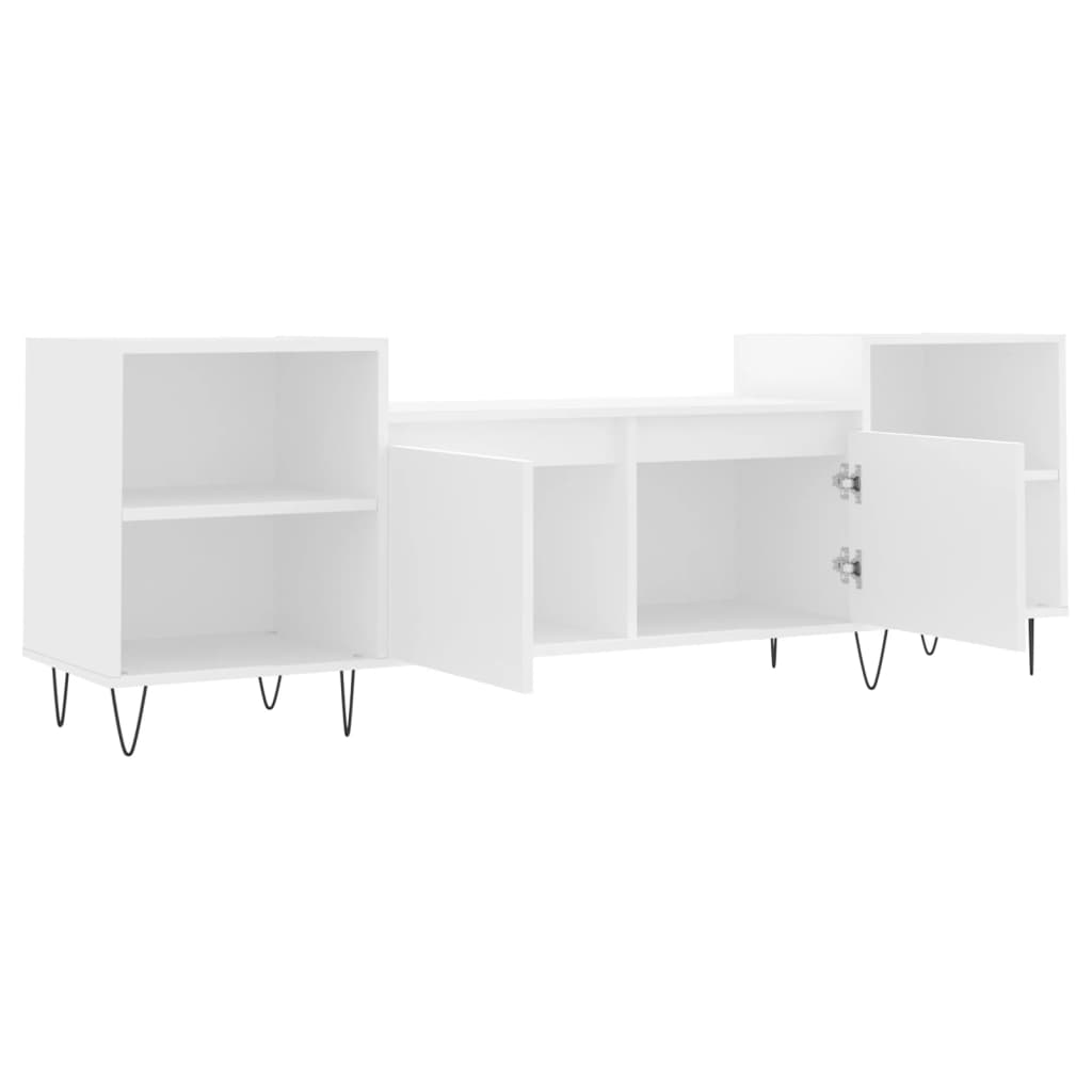 Stijlvol Wit Houten Tv-meubel - Afmetingen 160x35x55 cm - Trendy meubelstuk voor in de woonkamer Tv-meubels | Creëer jouw Trendy Thuis | Gratis bezorgd & Retour | Trendy.nl