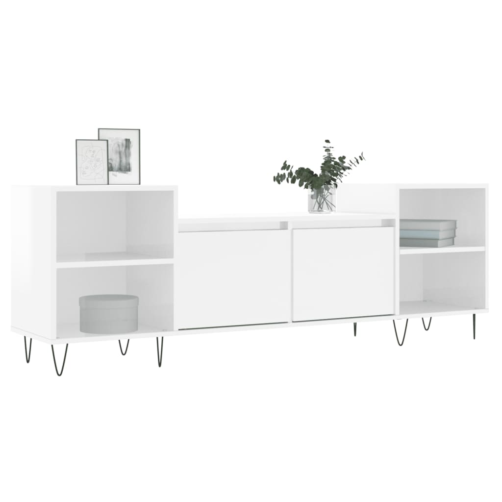 Hoogglans wit tv-meubel van bewerkt hout - 160x35x55 cm Tv-meubels | Creëer jouw Trendy Thuis | Gratis bezorgd & Retour | Trendy.nl