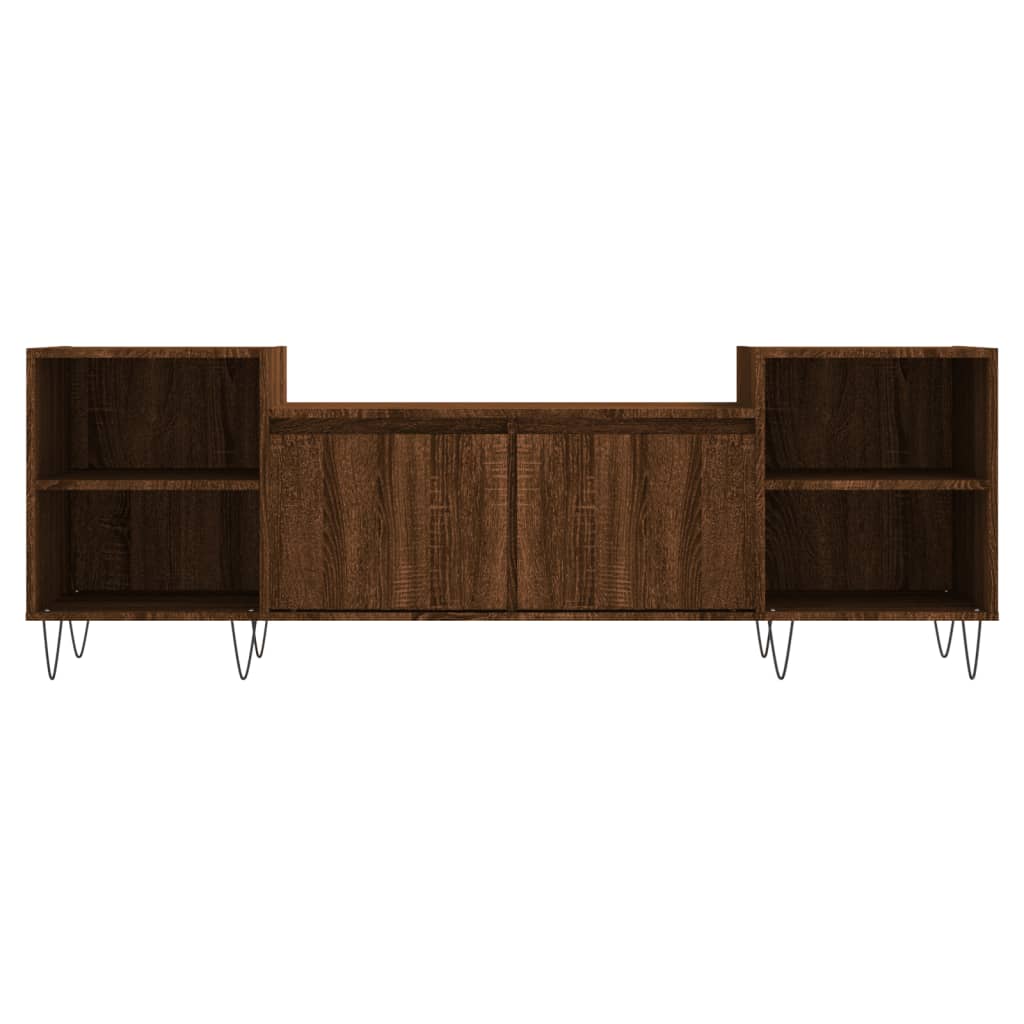 Stijlvol TV-meubel van bewerkt hout in bruin eikenkleur - 160x35x55 cm Tv-meubels | Creëer jouw Trendy Thuis | Gratis bezorgd & Retour | Trendy.nl