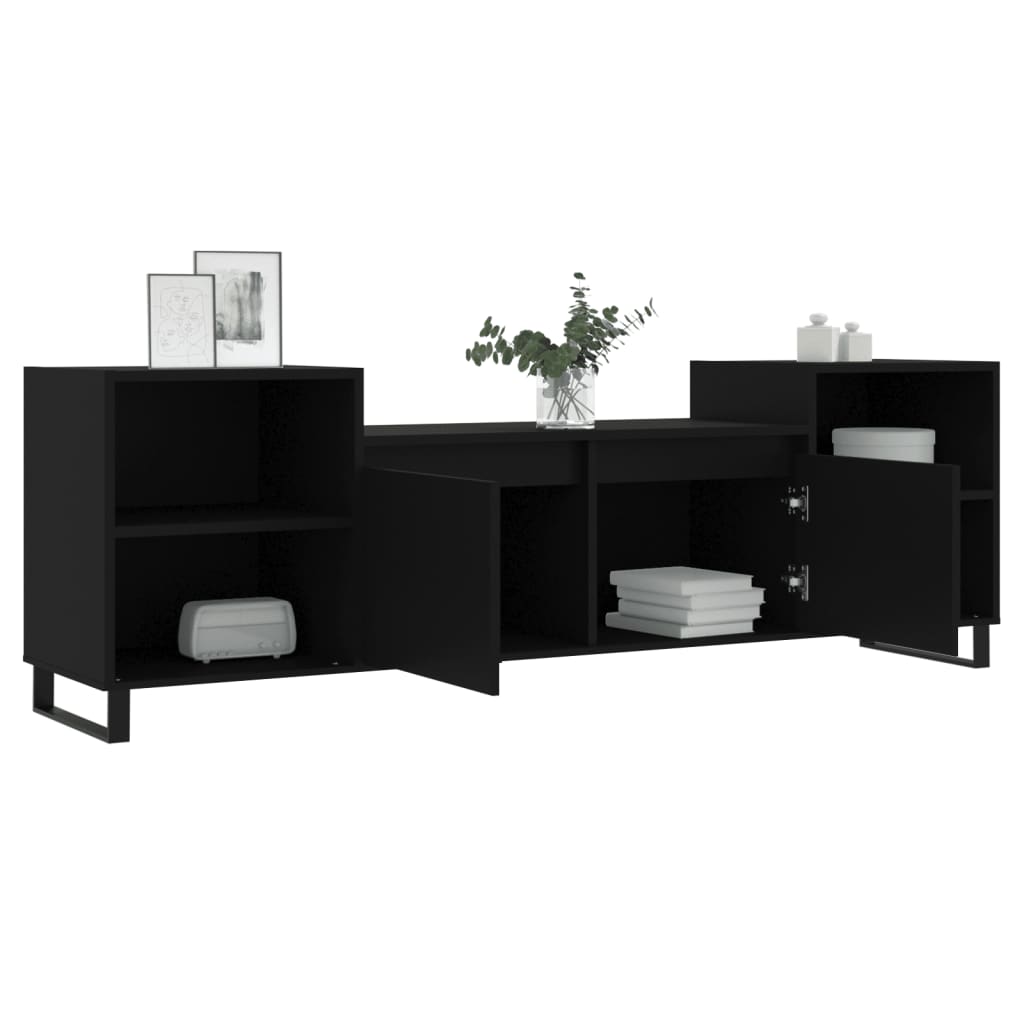 Tv-meubel 160x35x55 cm bewerkt hout zwart Tv-meubels | Creëer jouw Trendy Thuis | Gratis bezorgd & Retour | Trendy.nl