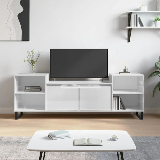 Moderne hoogglans witte tv-meubel van bewerkt hout - 160x35x55 cm Tv-meubels | Creëer jouw Trendy Thuis | Gratis bezorgd & Retour | Trendy.nl
