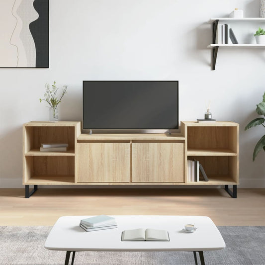 Stijlvol Tv-meubel van bewerkt hout in Sonoma eiken kleurige uitvoering 
160x35x55 cm Tv-meubels | Creëer jouw Trendy Thuis | Gratis bezorgd & Retour | Trendy.nl