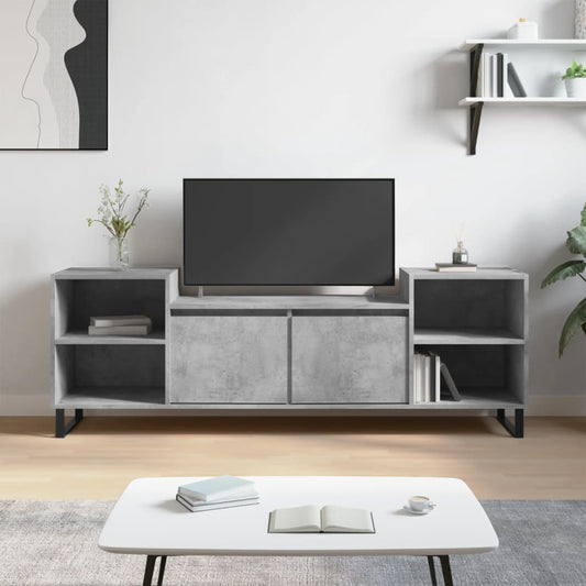 Stijlvol tv-meubel van bewerkt hout in betongrijs | Afmetingen 160x35x55 cm Tv-meubels | Creëer jouw Trendy Thuis | Gratis bezorgd & Retour | Trendy.nl