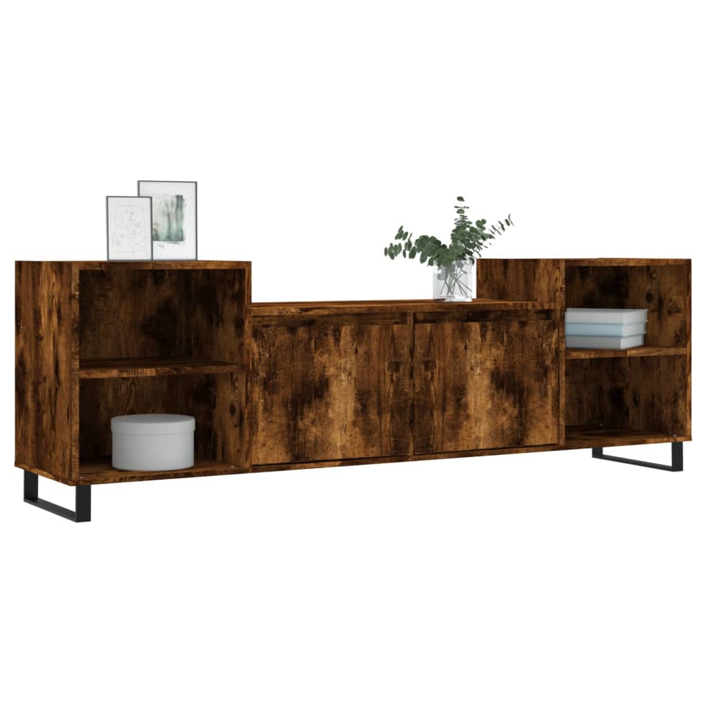 Stijlvol Tv-meubel van 160x35x55 cm in bewerkt hout met een prachtige gerookt eikenkleur Tv-meubels | Creëer jouw Trendy Thuis | Gratis bezorgd & Retour | Trendy.nl
