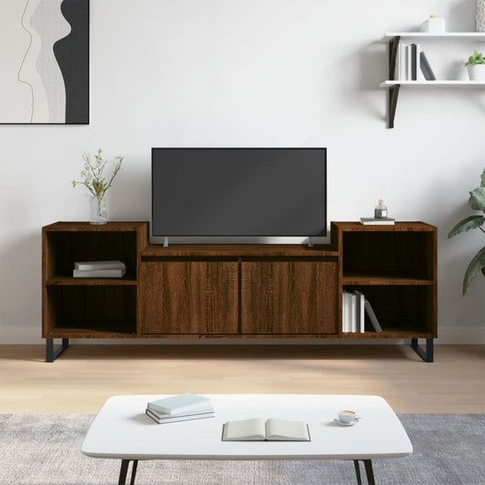 Stijlvol Tv-meubel van bewerkt hout in warm bruin eikenkleur - 160x35x55 cm Tv-meubels | Creëer jouw Trendy Thuis | Gratis bezorgd & Retour | Trendy.nl