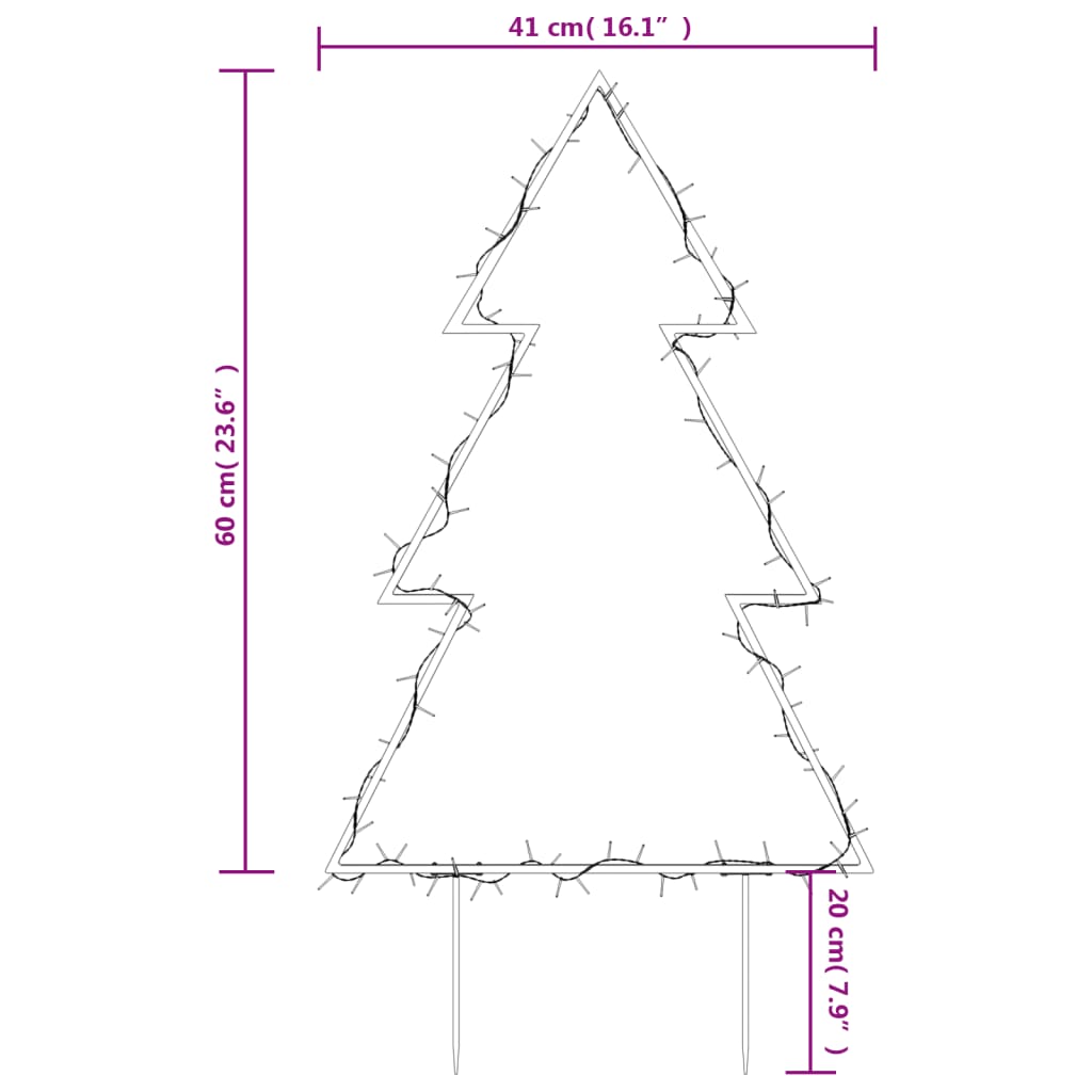 Kerstverlichting kerstboom met grondpinnen 80 LED's 60 cm Kerstverlichting | Creëer jouw Trendy Thuis | Gratis bezorgd & Retour | Trendy.nl