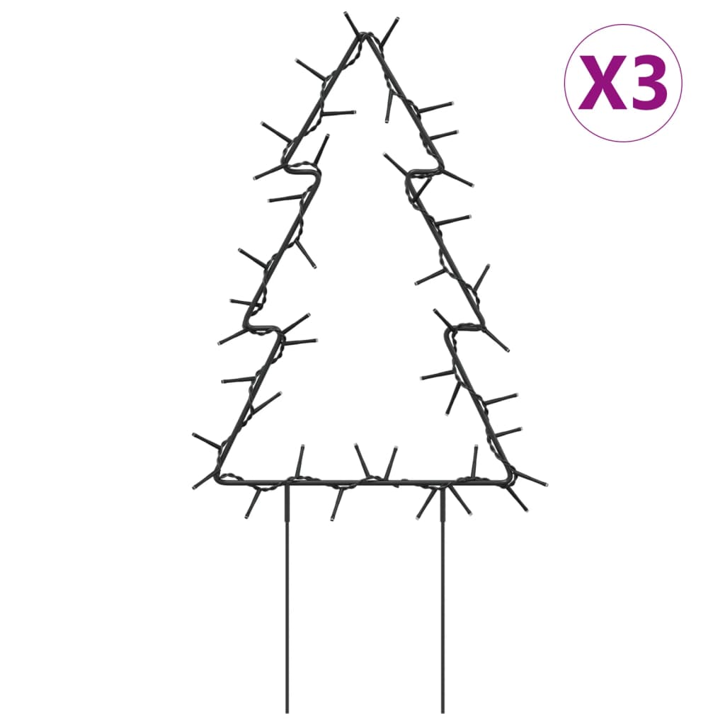 Kerstverlichting kerstboom 3 st met grondpinnen 50 LED's 30 cm Kerstverlichting | Creëer jouw Trendy Thuis | Gratis bezorgd & Retour | Trendy.nl