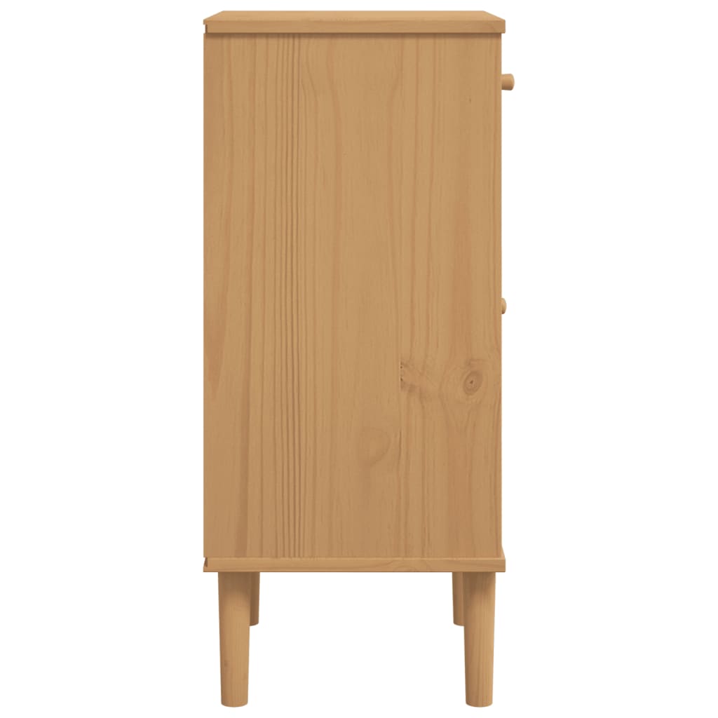 Dressoir SENJA rattan-look 80x35x80 cm massief grenenhout bruin Nachtkastjes | Creëer jouw Trendy Thuis | Gratis bezorgd & Retour | Trendy.nl