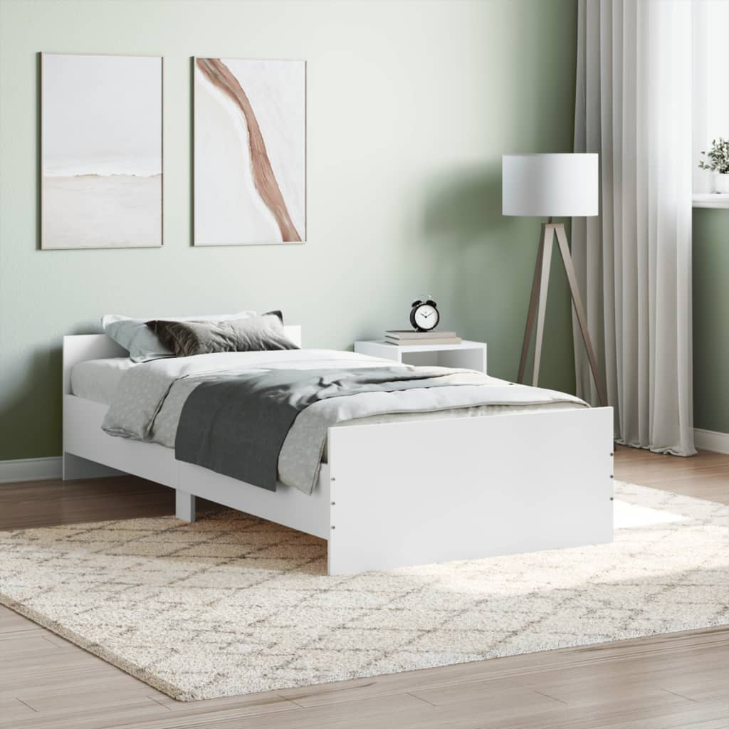 Bedframe bewerkt hout wit 90x190 cm Bedden & bedframes | Creëer jouw Trendy Thuis | Gratis bezorgd & Retour | Trendy.nl