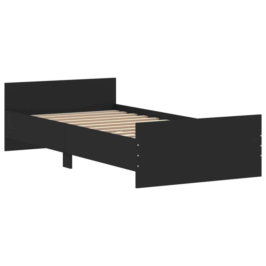 Stijlvol zwart bedframe van bewerkt hout - 90x190 cm Bedden & bedframes | Creëer jouw Trendy Thuis | Gratis bezorgd & Retour | Trendy.nl