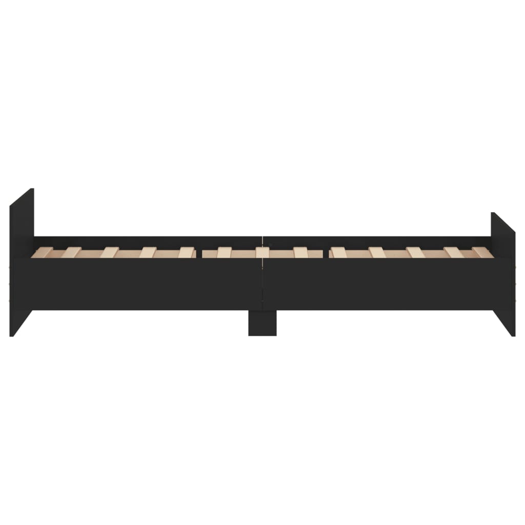 Stijlvol zwart bedframe van bewerkt hout - 90x190 cm Bedden & bedframes | Creëer jouw Trendy Thuis | Gratis bezorgd & Retour | Trendy.nl