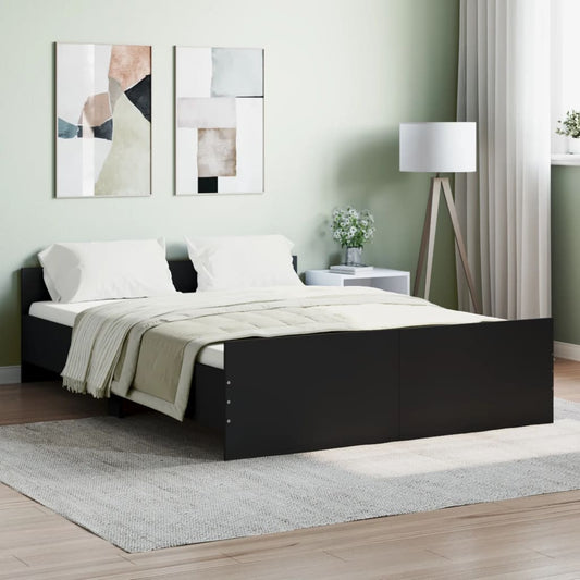 Zwart bedframe met hoofdeinde en voeteneinde - 140x190 cm Bedden & bedframes | Creëer jouw Trendy Thuis | Gratis bezorgd & Retour | Trendy.nl