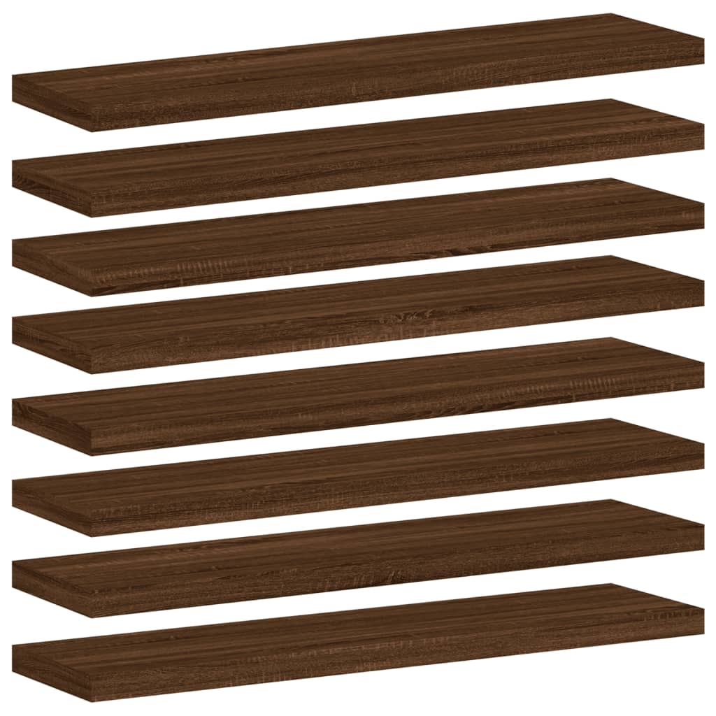 Wandschappen 8 st 40x10x1,5 cm bewerkt hout bruineikenkleurig Boekenkasten & wandplanken | Creëer jouw Trendy Thuis | Gratis bezorgd & Retour | Trendy.nl