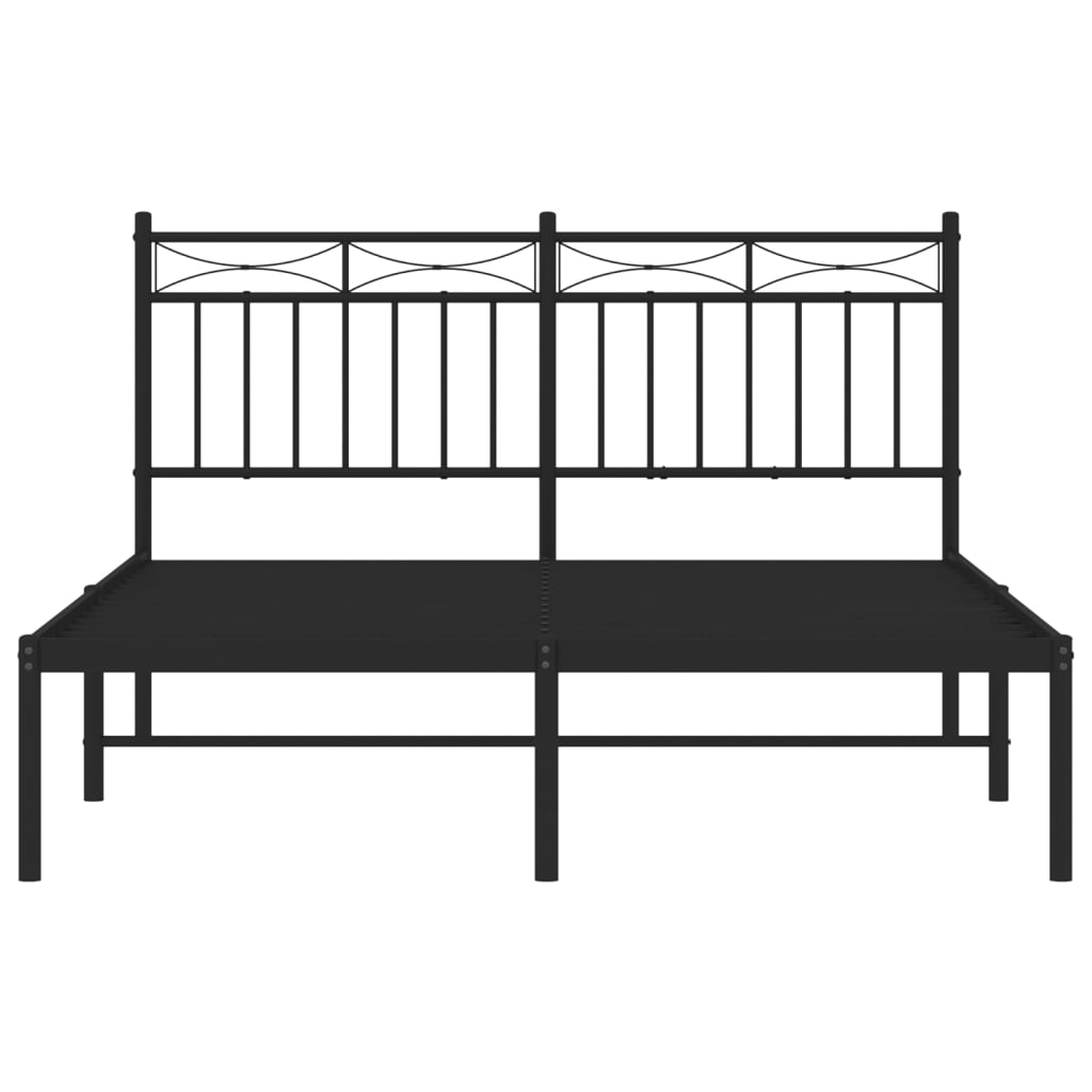Zwart metalen bedframe met stijlvol hoofdbord - 135x190 cm Bedden & bedframes | Creëer jouw Trendy Thuis | Gratis bezorgd & Retour | Trendy.nl