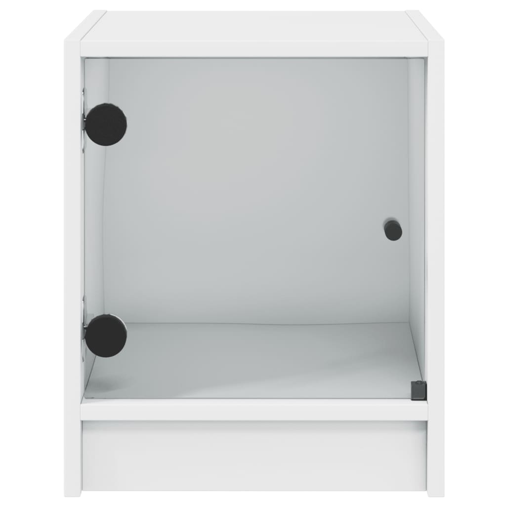 Nachtkastje met glazen deur 35x37x42 cm wit Nachtkastjes | Creëer jouw Trendy Thuis | Gratis bezorgd & Retour | Trendy.nl