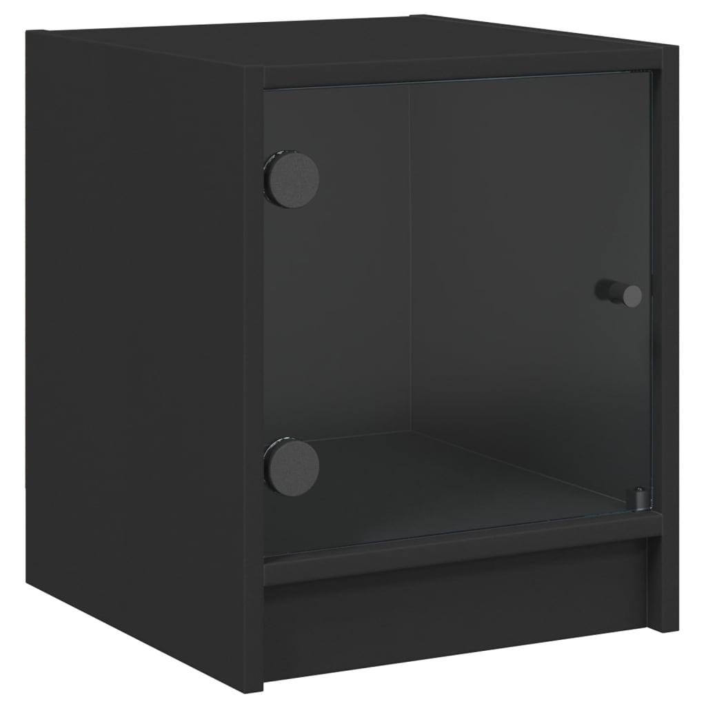 Bijzetkast met glazen deuren 35x37x42 cm zwart Nachtkastjes | Creëer jouw Trendy Thuis | Gratis bezorgd & Retour | Trendy.nl