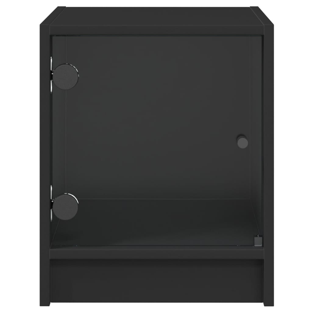 Bijzetkast met glazen deuren 35x37x42 cm zwart Nachtkastjes | Creëer jouw Trendy Thuis | Gratis bezorgd & Retour | Trendy.nl