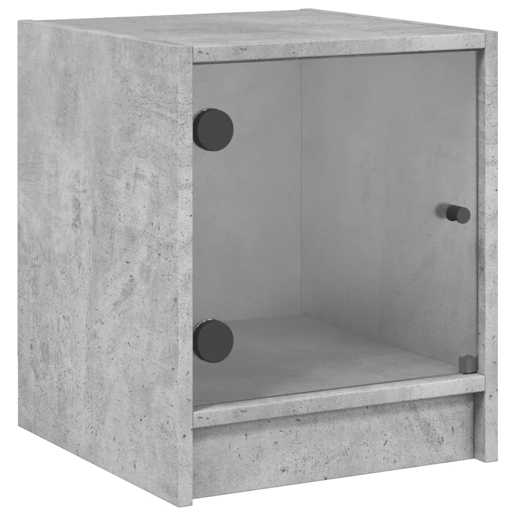 Nachtkastje met glazen deur 35x37x42 cm betongrijs Nachtkastjes | Creëer jouw Trendy Thuis | Gratis bezorgd & Retour | Trendy.nl