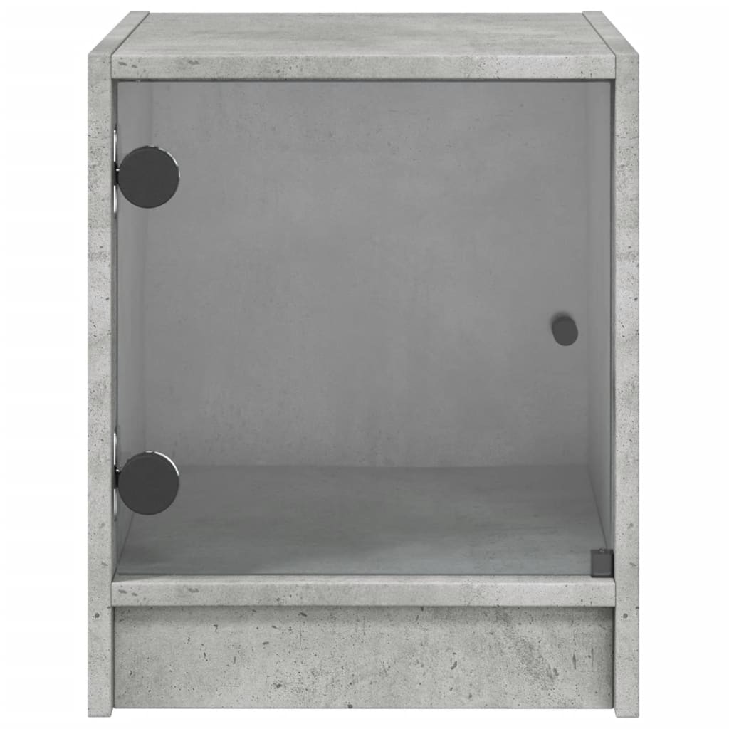 Nachtkastje met glazen deur 35x37x42 cm betongrijs Nachtkastjes | Creëer jouw Trendy Thuis | Gratis bezorgd & Retour | Trendy.nl