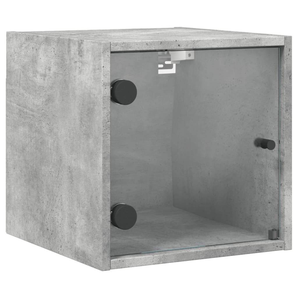 Nachtkastje met glazen deur 35x37x35 cm betongrijs Nachtkastjes | Creëer jouw Trendy Thuis | Gratis bezorgd & Retour | Trendy.nl