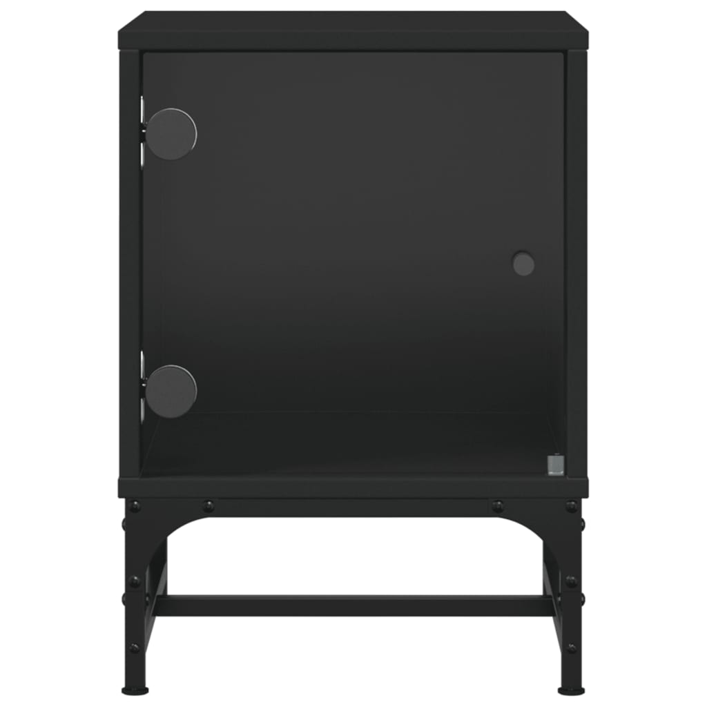 Nachtkastje met glazen deur 35x37x50 cm zwart Nachtkastjes | Creëer jouw Trendy Thuis | Gratis bezorgd & Retour | Trendy.nl