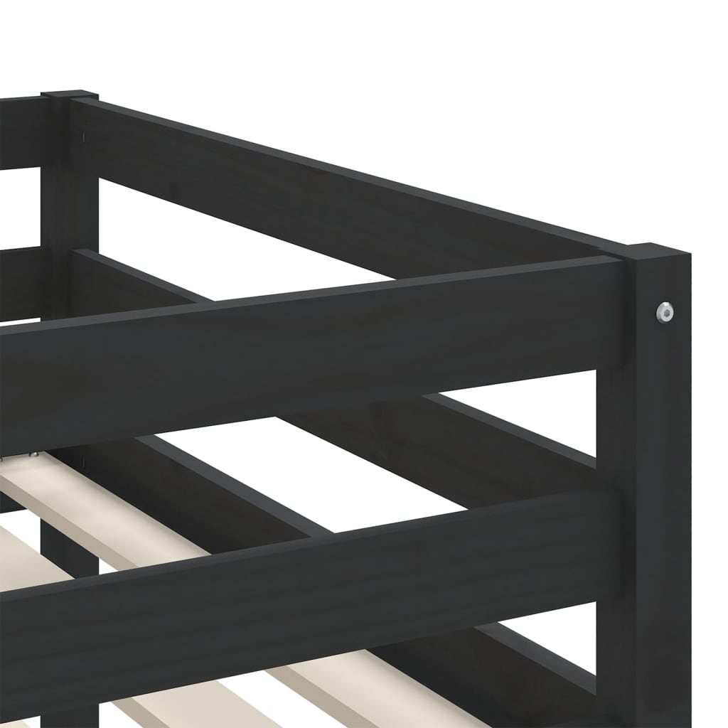 Kinderhoogslaper met ladder 90x190 cm massief grenenhout zwart Bedden & bedframes | Creëer jouw Trendy Thuis | Gratis bezorgd & Retour | Trendy.nl