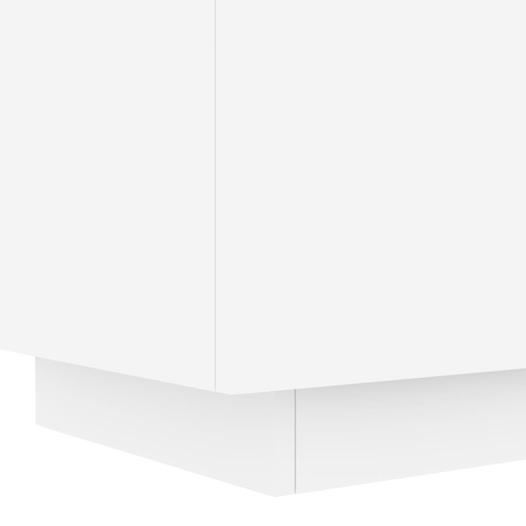 Nachtkastje met LED-verlichting bewerkt hout wit Nachtkastjes | Creëer jouw Trendy Thuis | Gratis bezorgd & Retour | Trendy.nl