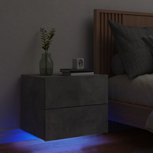 Nachtkastje met LED's wandgemonteerd betongrijs Nachtkastjes | Creëer jouw Trendy Thuis | Gratis bezorgd & Retour | Trendy.nl