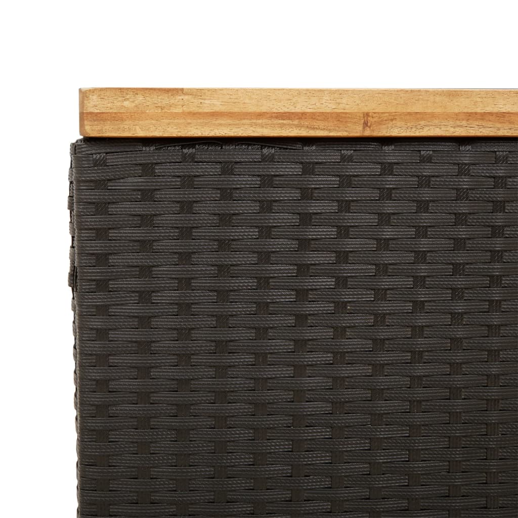 Rattan Tuinbox 80x40x48 cm poly rattan en acaciahout zwart van Trendy Opbergboxen voor buiten | Creëer jouw Trendy Thuis | Gratis bezorgd & Retour | Trendy.nl