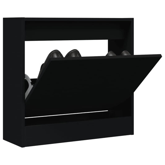 Schoenenkast 60x21x57 cm bewerkt hout zwart Schoenenrekken | Creëer jouw Trendy Thuis | Gratis bezorgd & Retour | Trendy.nl