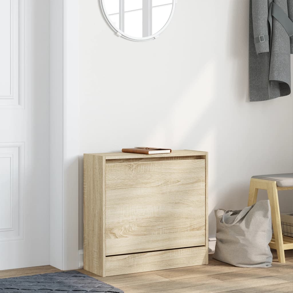 Schoenenkast 60x21x57 cm bewerkt hout sonoma eikenkleurig Schoenenrekken | Creëer jouw Trendy Thuis | Gratis bezorgd & Retour | Trendy.nl