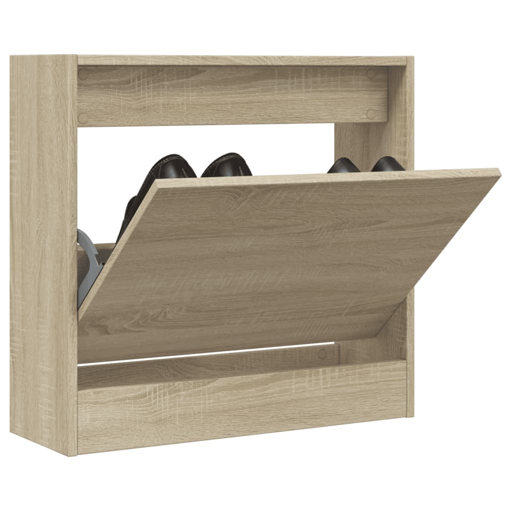 Schoenenkast 60x21x57 cm bewerkt hout sonoma eikenkleurig Schoenenrekken | Creëer jouw Trendy Thuis | Gratis bezorgd & Retour | Trendy.nl