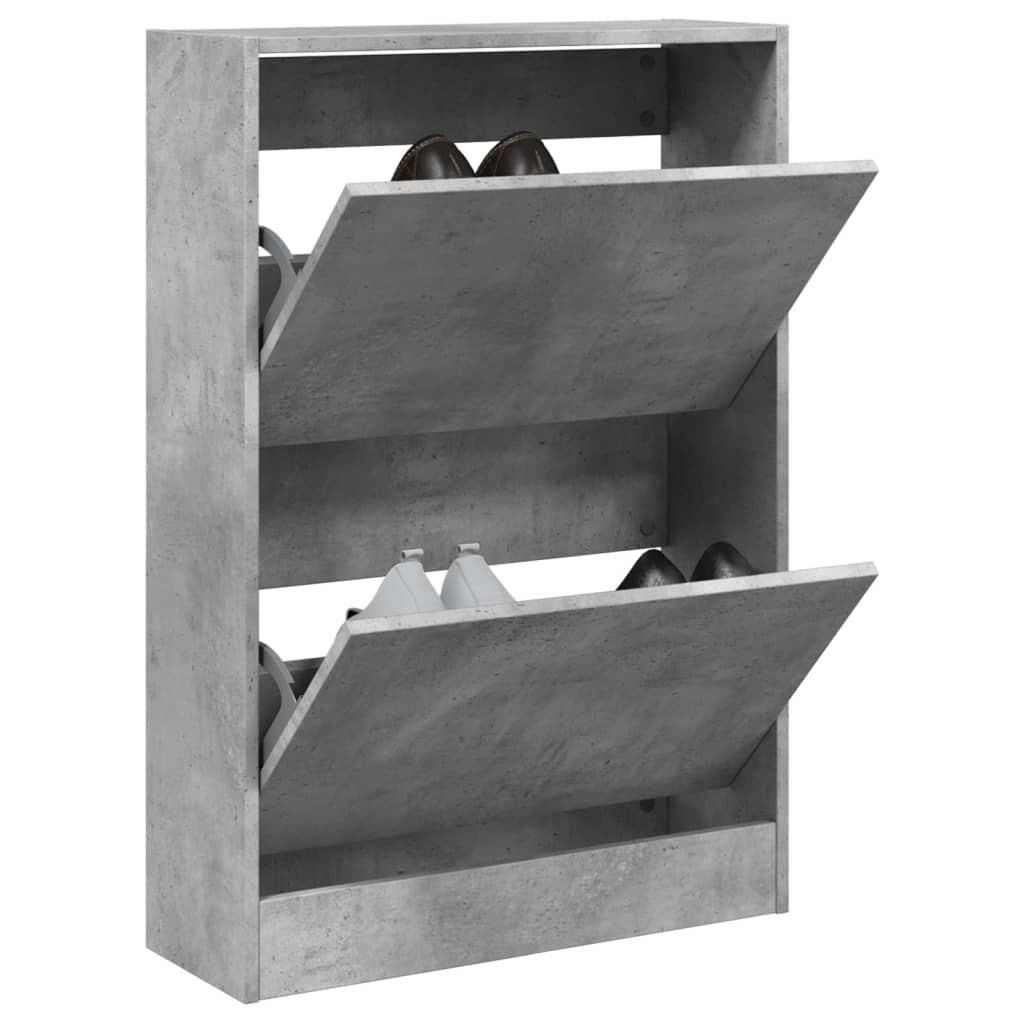 Schoenenkast 60x21x87,5 cm bewerkt hout betongrijs Schoenenrekken | Creëer jouw Trendy Thuis | Gratis bezorgd & Retour | Trendy.nl