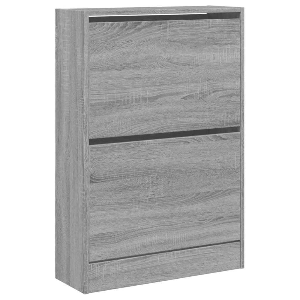 Schoenenkast 60x21x87,5 cm bewerkt hout grijs sonoma eikenkleur Schoenenrekken | Creëer jouw Trendy Thuis | Gratis bezorgd & Retour | Trendy.nl