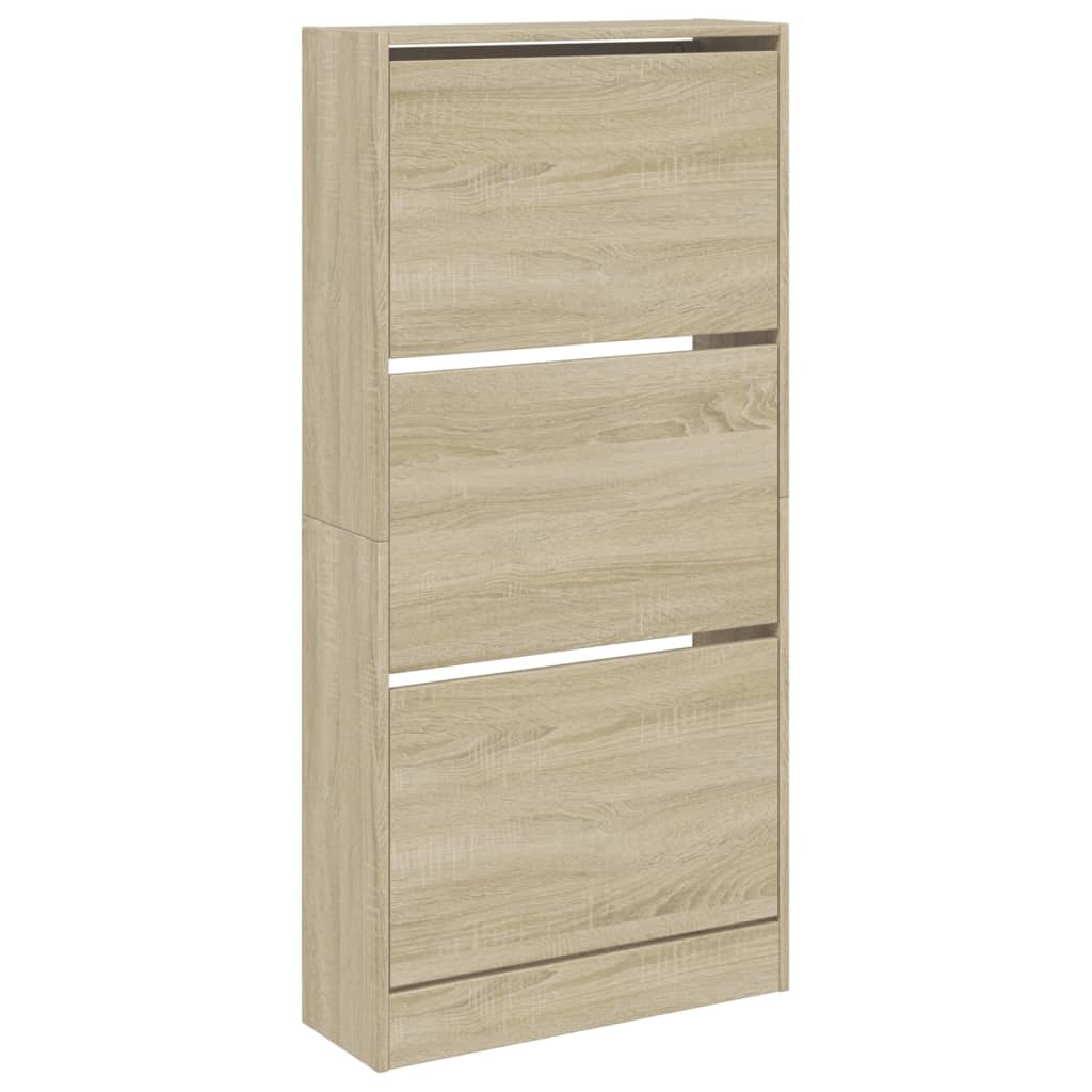 Schoenenkast 60x21x125,5 cm bewerkt hout sonoma eikenkleurig Schoenenrekken | Creëer jouw Trendy Thuis | Gratis bezorgd & Retour | Trendy.nl