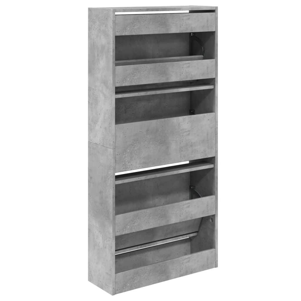 Schoenenkast 60x21x125,5 cm bewerkt hout betongrijs Schoenenrekken | Creëer jouw Trendy Thuis | Gratis bezorgd & Retour | Trendy.nl