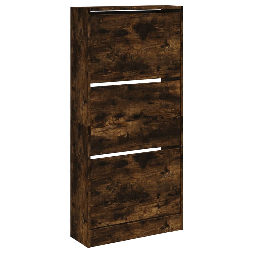 Schoenenkast 60x21x125,5 cm bewerkt hout gerookt eikenkleurig Schoenenrekken | Creëer jouw Trendy Thuis | Gratis bezorgd & Retour | Trendy.nl