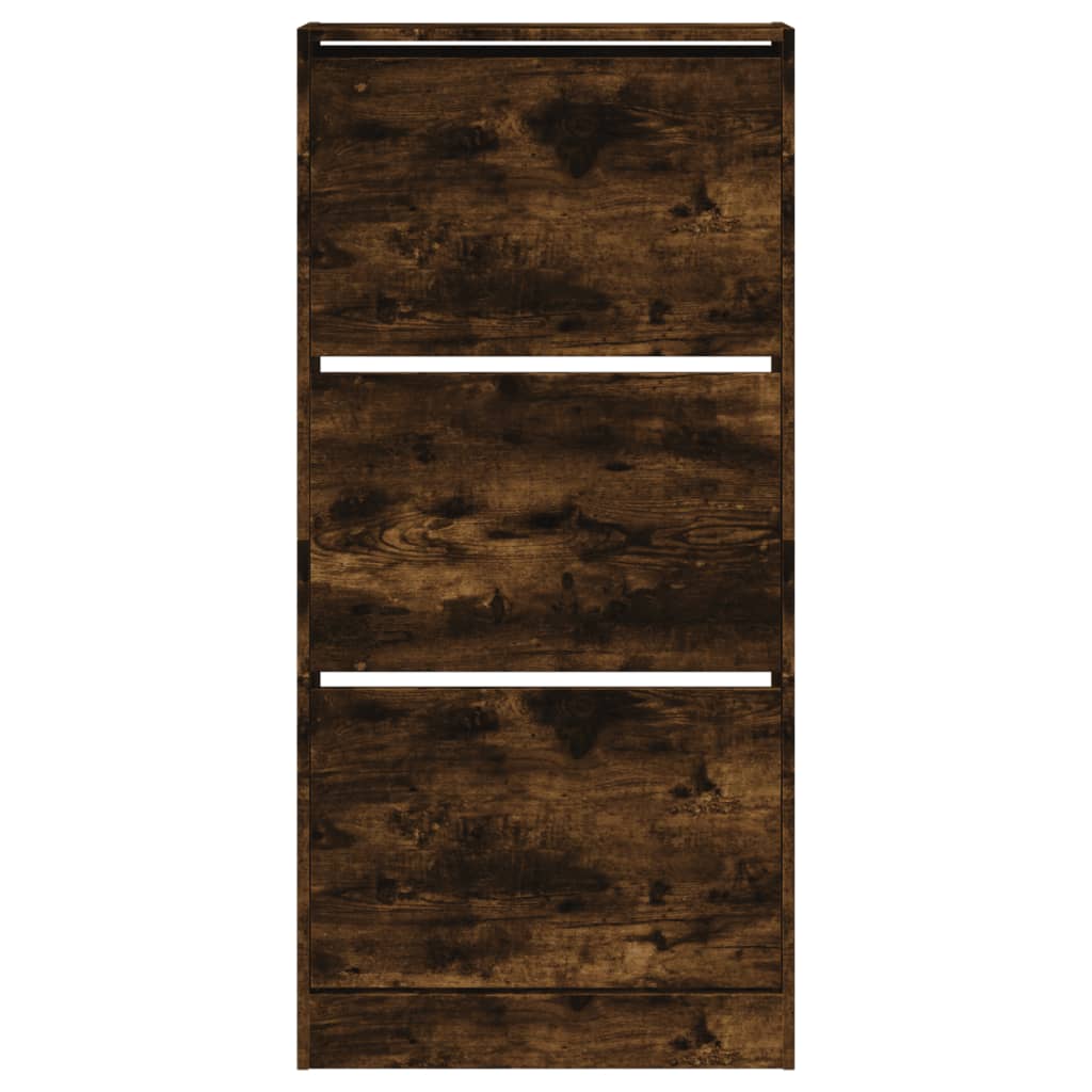 Schoenenkast 60x21x125,5 cm bewerkt hout gerookt eikenkleurig Schoenenrekken | Creëer jouw Trendy Thuis | Gratis bezorgd & Retour | Trendy.nl