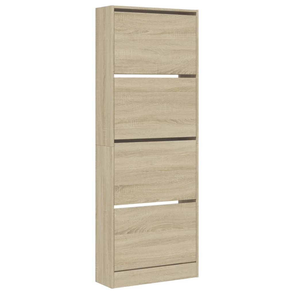 Schoenenkast 60x21x163,5 cm bewerkt hout sonoma eikenkleurig Schoenenrekken | Creëer jouw Trendy Thuis | Gratis bezorgd & Retour | Trendy.nl