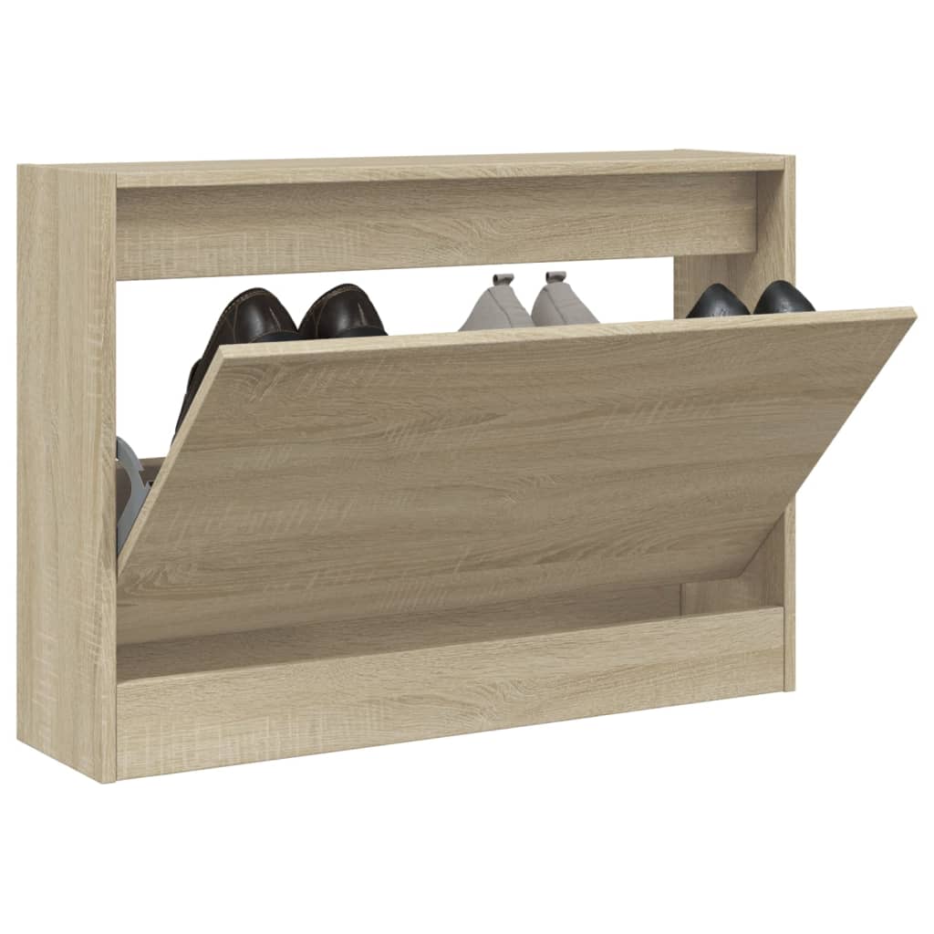 Schoenenkast 80x21x57 cm bewerkt hout sonoma eikenkleurig Schoenenrekken | Creëer jouw Trendy Thuis | Gratis bezorgd & Retour | Trendy.nl