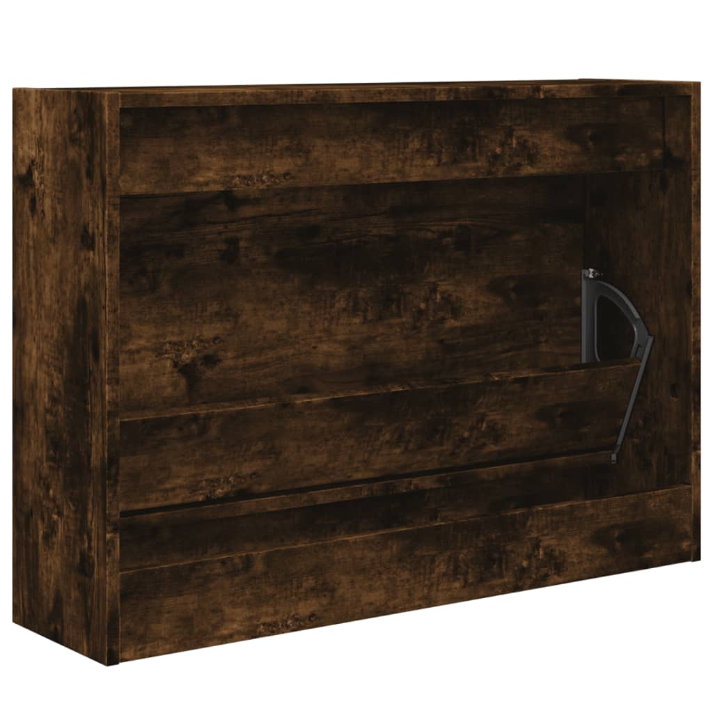 Schoenenkast 80x21x57 cm bewerkt hout gerookt eikenkleurig Schoenenrekken | Creëer jouw Trendy Thuis | Gratis bezorgd & Retour | Trendy.nl