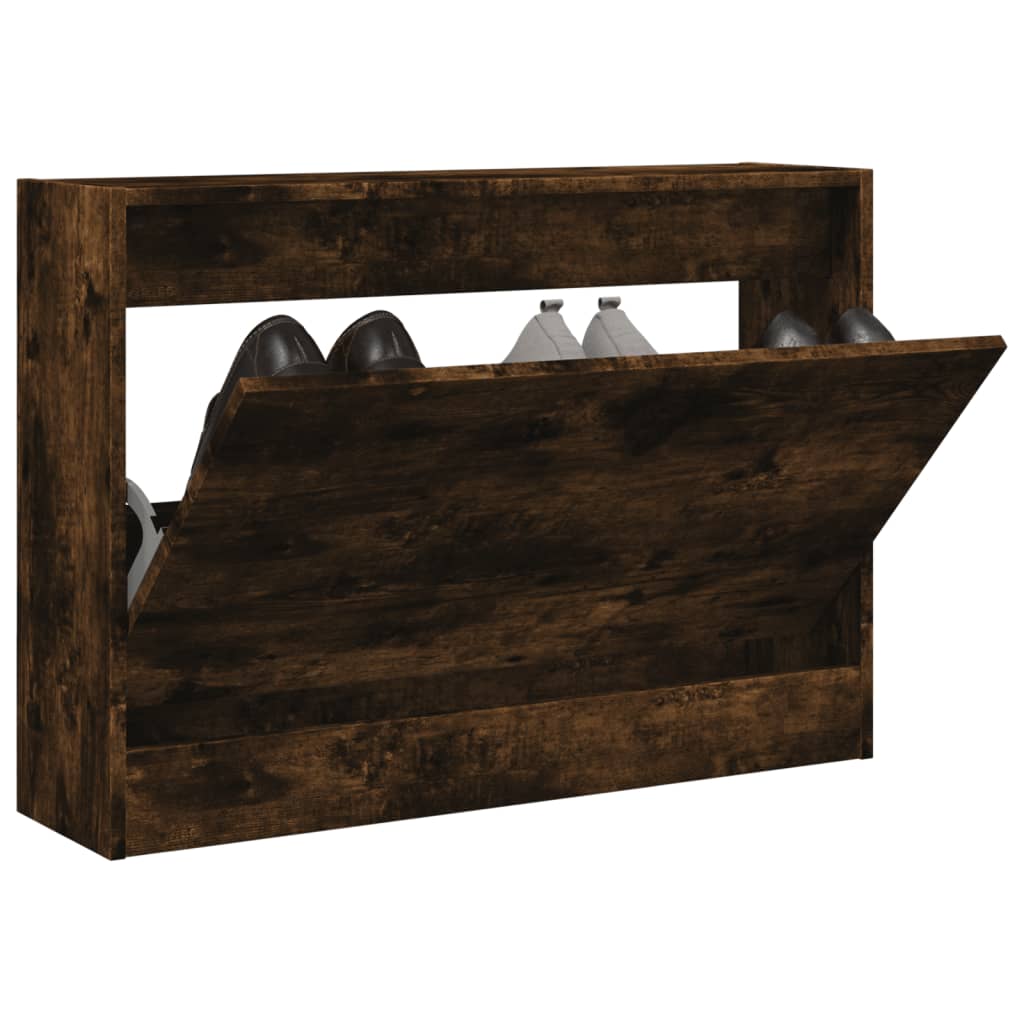 Schoenenkast 80x21x57 cm bewerkt hout gerookt eikenkleurig Schoenenrekken | Creëer jouw Trendy Thuis | Gratis bezorgd & Retour | Trendy.nl