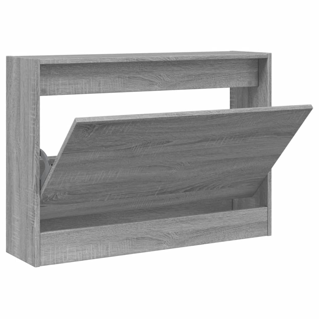 Schoenenkast 80x21x57 cm bewerkt hout grijs sonoma eikenkleur Schoenenrekken | Creëer jouw Trendy Thuis | Gratis bezorgd & Retour | Trendy.nl