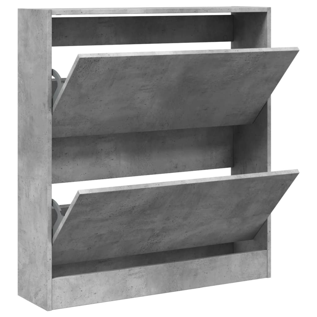 Schoenenkast 80x21x87,5 cm bewerkt hout betongrijs Schoenenrekken | Creëer jouw Trendy Thuis | Gratis bezorgd & Retour | Trendy.nl