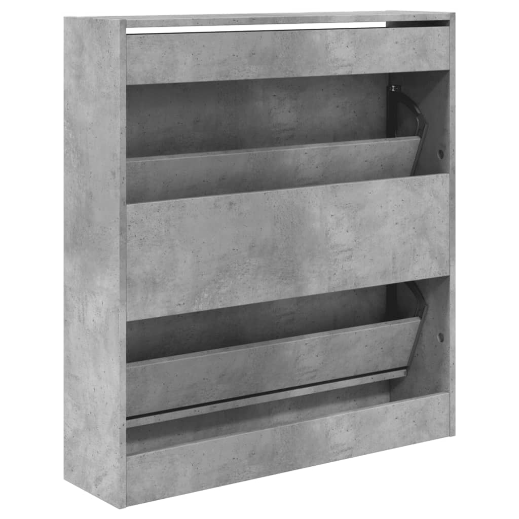 Schoenenkast 80x21x87,5 cm bewerkt hout betongrijs Schoenenrekken | Creëer jouw Trendy Thuis | Gratis bezorgd & Retour | Trendy.nl