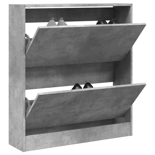 Schoenenkast 80x21x87,5 cm bewerkt hout betongrijs Schoenenrekken | Creëer jouw Trendy Thuis | Gratis bezorgd & Retour | Trendy.nl